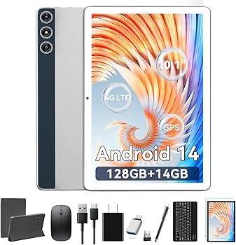 Amazon.com : Tablet 10.1 Inch Android 14, Octa-Core 5G WiFi, 128GB