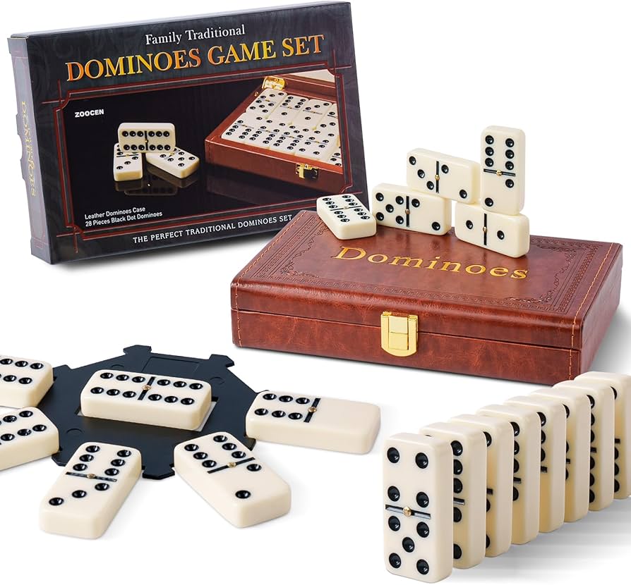 Amazon.com: ZOOCEN Double 6 Dominoes Set in Leatherette Case (28