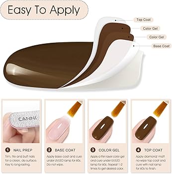 Amazon.com : CANNI Dark Brown Gel Polish, 1Pcs Brown Nail Polish