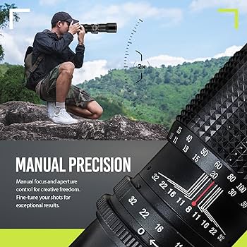 Amazon | ハイパワー500mm/1000mm F/8手動望遠レンズ、ブラック。Canon