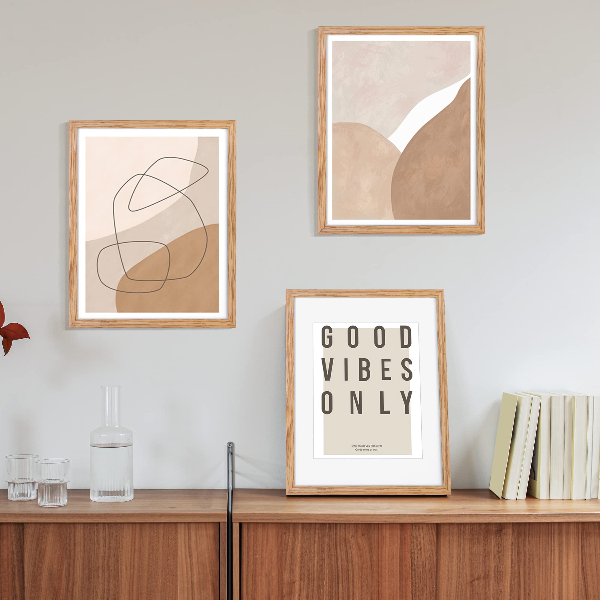 Amazon.co.jp: 11x14 写真フレーム 3枚セット 無垢オーク材フレーム 11