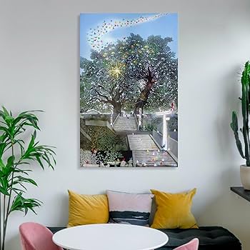 Amazon.co.jp: 藤城清治 生き続ける大くすの木 絵画 ポスター 工芸品の