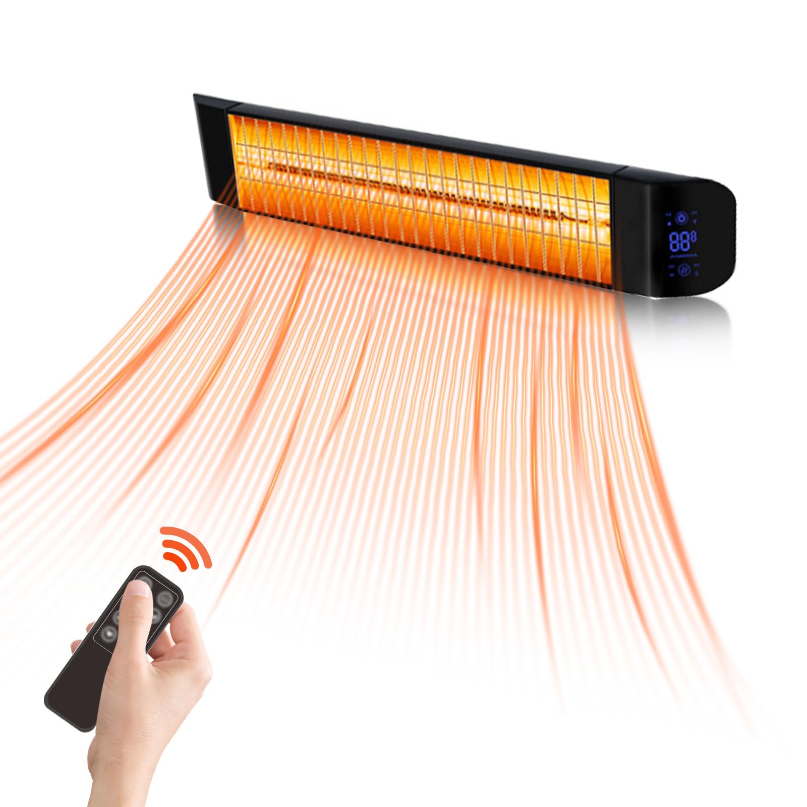 Amazon | ZAPJQL 電気ストーブ 屋外ヒーター 壁掛け式 カーボン