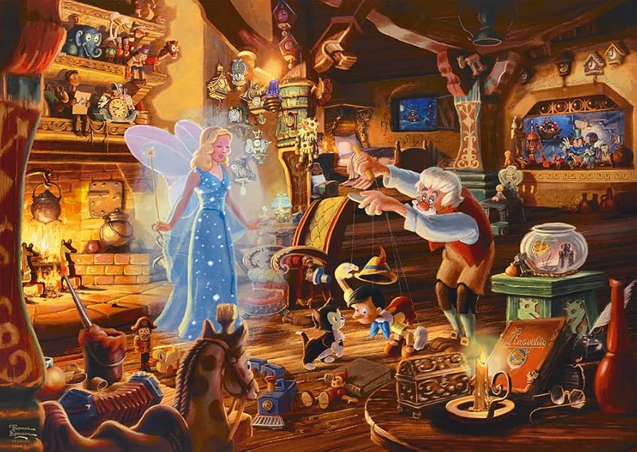 Amazon | Disney, Geppettos Pinocchio: Puzzle Thomas Kinkade