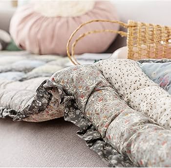 Amazon｜マルチカバー カラー カントリー パッチワーク風 田園風 表