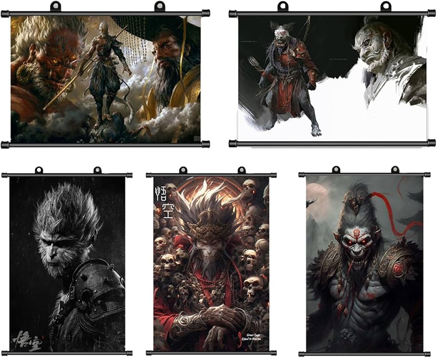 Amazon.co.jp: 黒神話 悟空 周辺 絵を掛け 壁画 シンプル アイデア