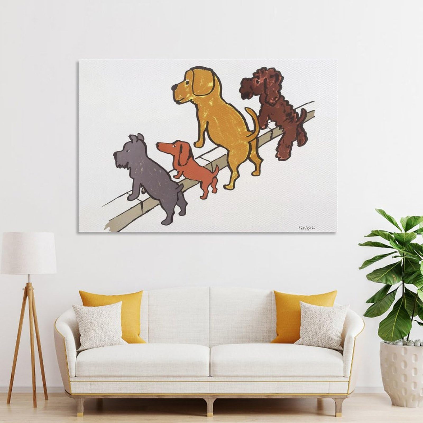 Amazon.co.jp: レイモン・サヴィニャック 4匹の犬 アートポスター