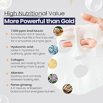 Amazon.com : LA PURE Snail Mucin Mask – 10ct Korean Sheet Mask