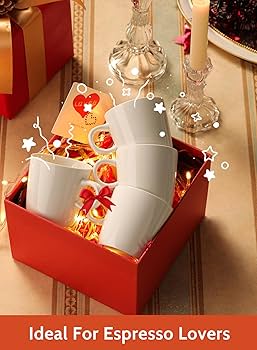 Amazon.com | Sweese 5oz Porcelain Espresso Cups Set of 4, Mini