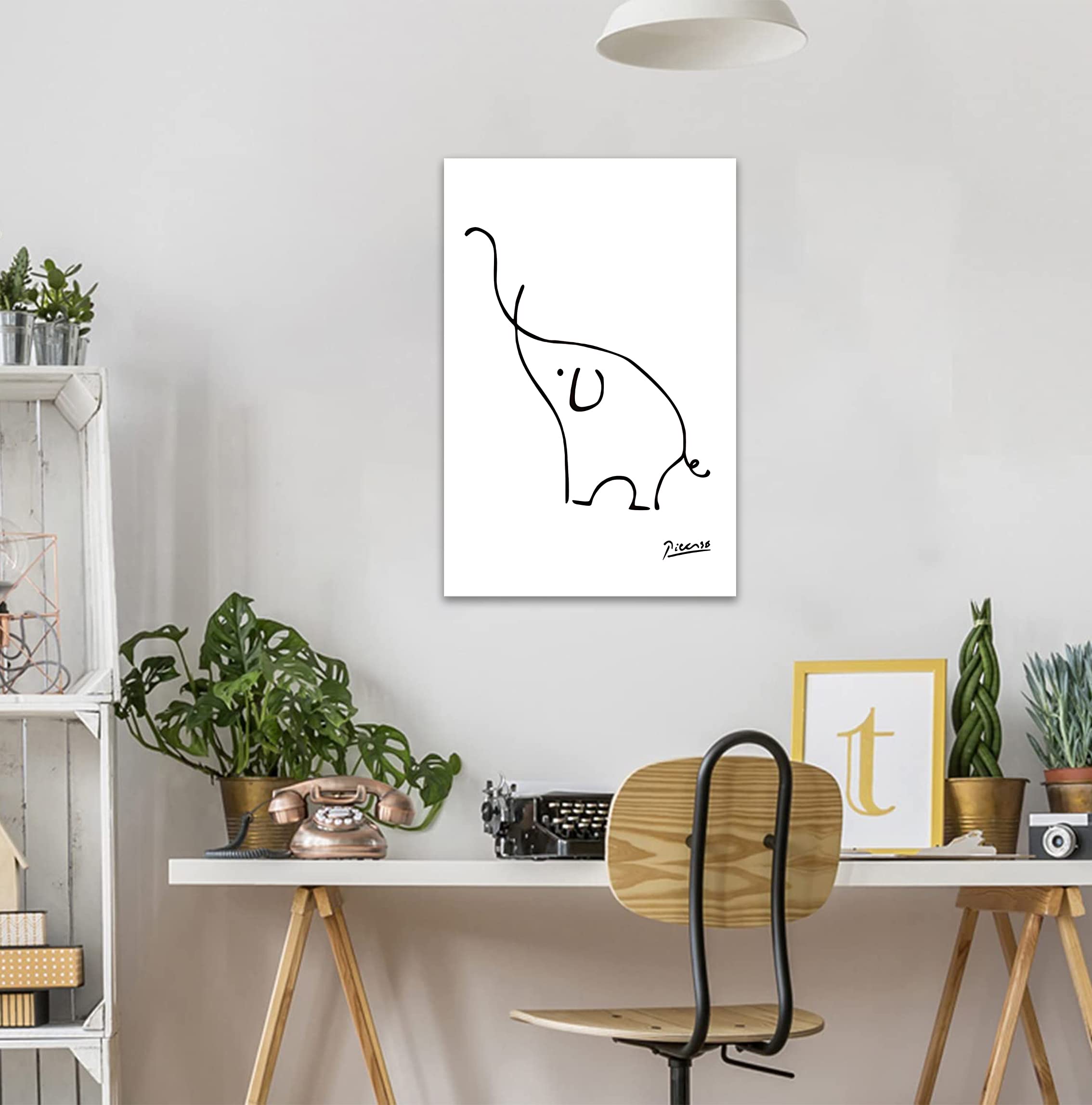 Amazon.co.jp: ピカソ ポスター 線画 アートパネル 抽象画 象 絵画