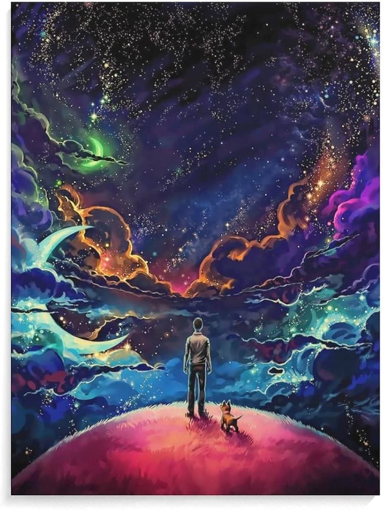 Amazon.co.jp: SF風 宇宙 カラフル アートパネル 絵画 油絵 インテリア