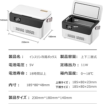 Amazon.co.jp: インスリン冷蔵庫 ポータブル 薬クーラー 充電式