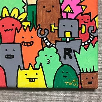 Amazon.co.jp: 絵画 アート ポップ 原画 現代 キャラ かわいい
