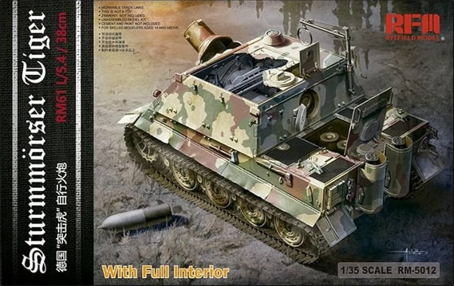 Amazon.com: Rye Field Model 1:35 Sturmtiger Sturmmorser Tiger with