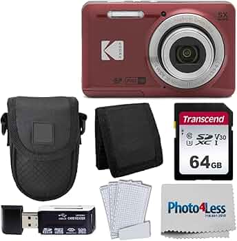 Amazon | Kodak PIXPRO FZ55 デジタルカメラ(レッド) + ブラック