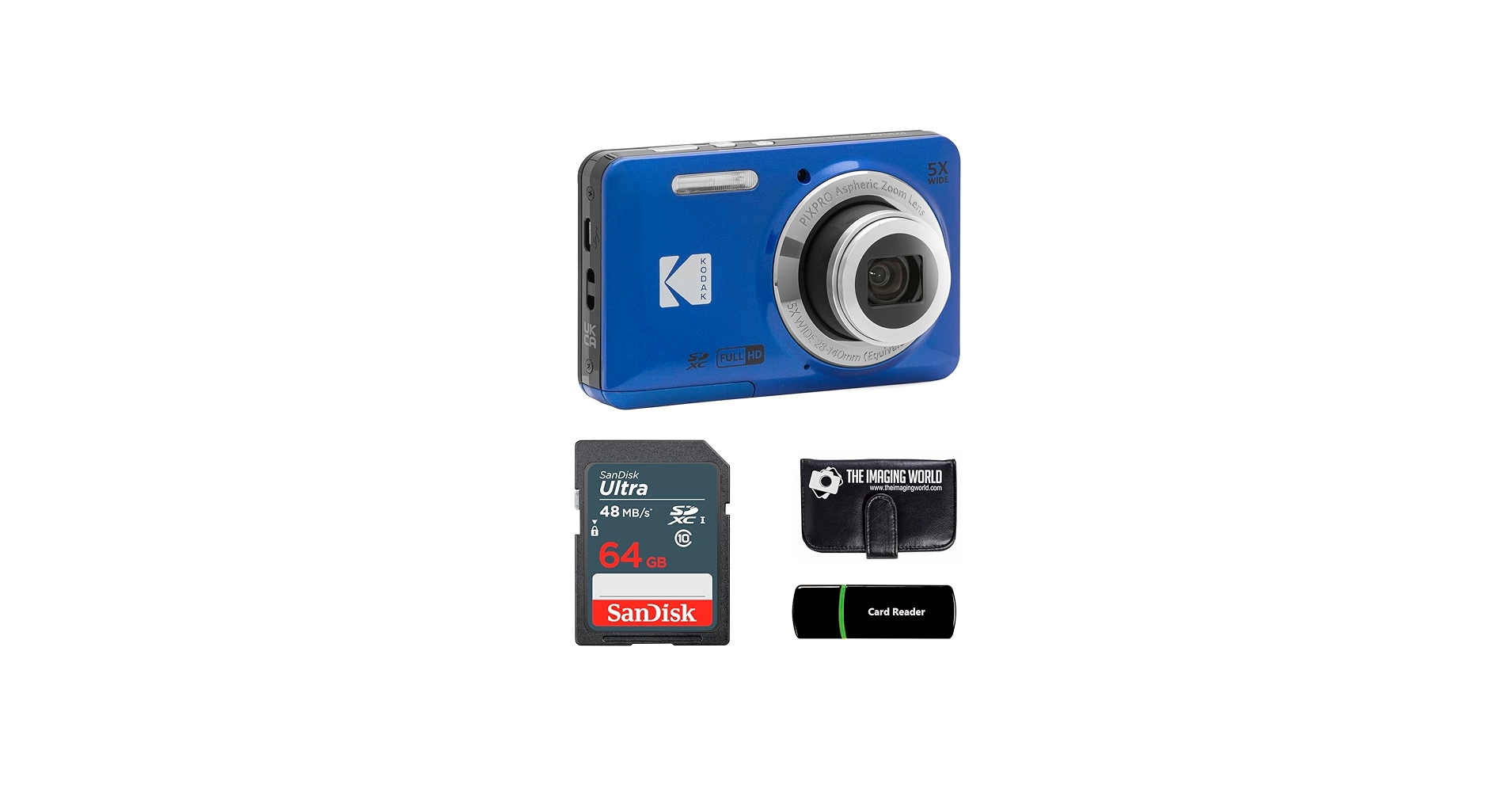 Amazon.com : Kodak PIXPRO FZ55 Blue 16MP Digital Camera 5X Optical
