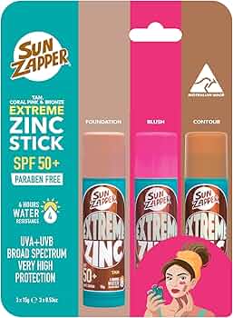 Amazon.com: Sun Zapper Extreme Zinc Sunscreen Stick Beauty 3-Pack