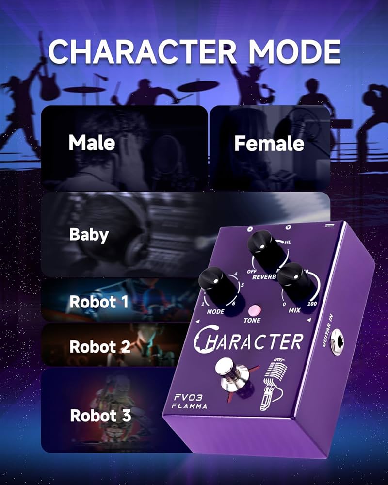 Amazon | FLAMMA FV03 ボーカル エフェクト ペダル ディレイ リバーブ
