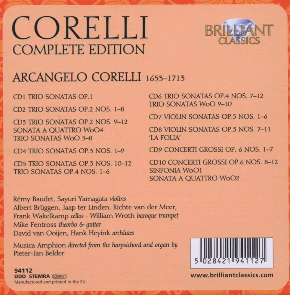 Arcangelo Corelli, Pieter-Jan Belder, Musica Amphion, Pieter-Jan