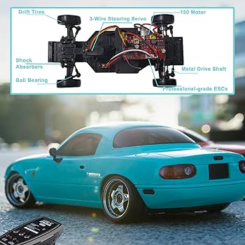 Amazon.com: Skymaker 1/18 RC Drift Car with 3 Batteries Mazda MX-5