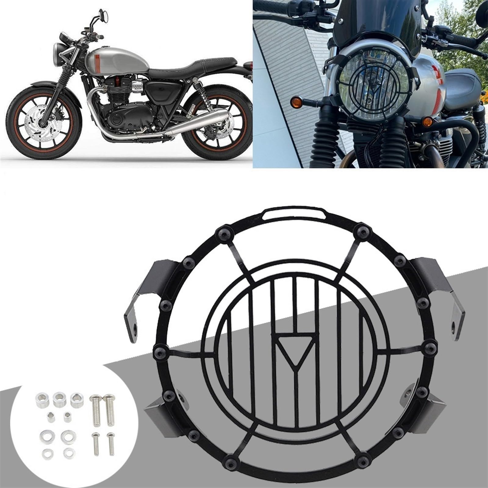 Amazon.co.jp: ヘッドライトガード トライアンフ用ストリート用ツイン