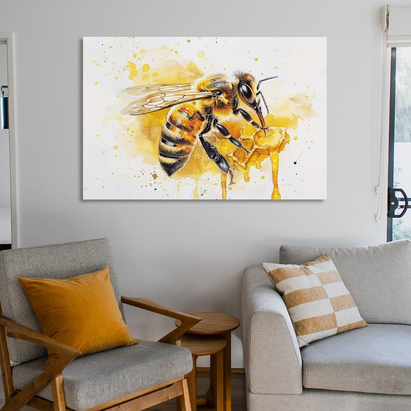 Amazon.co.jp: 絵画 蜂蜜の上に蜂 アートパネル ポスター 超リアルな