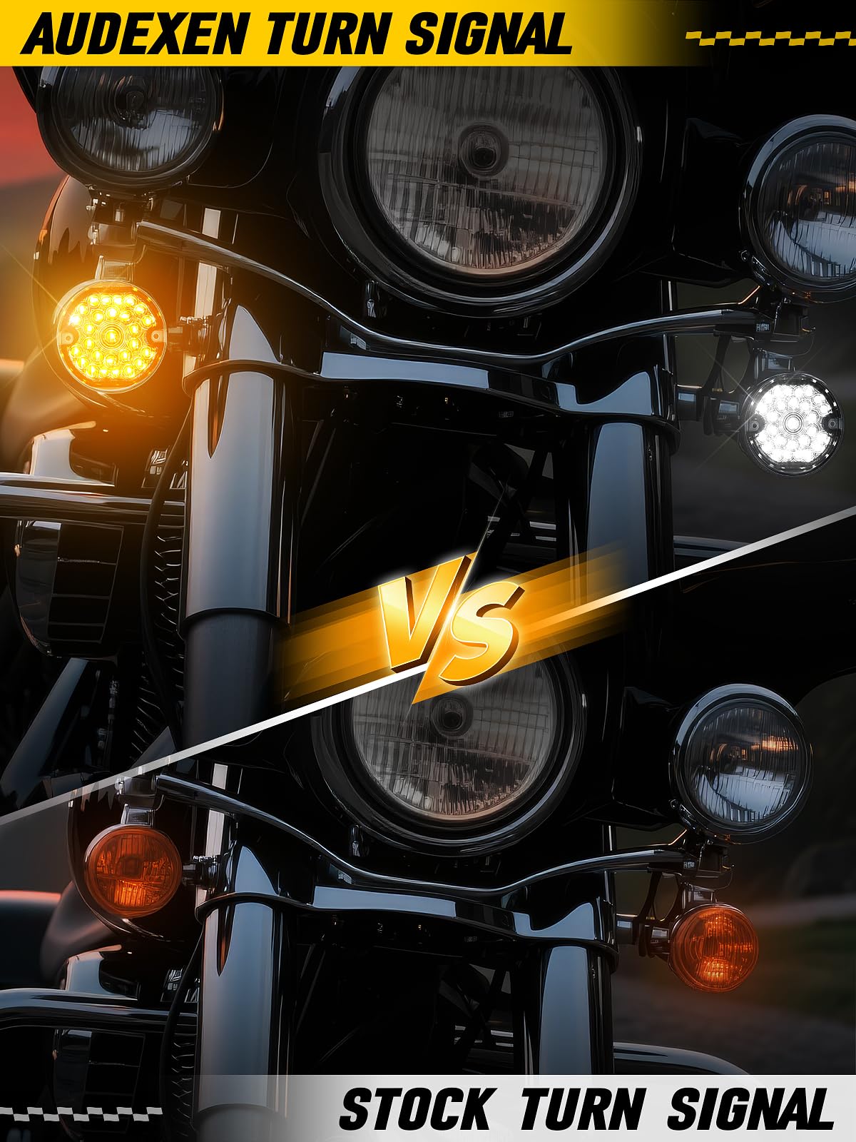 Amazon | 3-1/4インチ LED ウィンカーキット フラットスモークレンズ