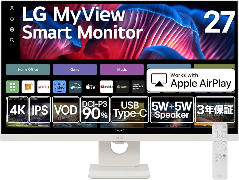 Amazon.co.jp: LG スマートモニター 27SR73U-W/LG MyView Smart