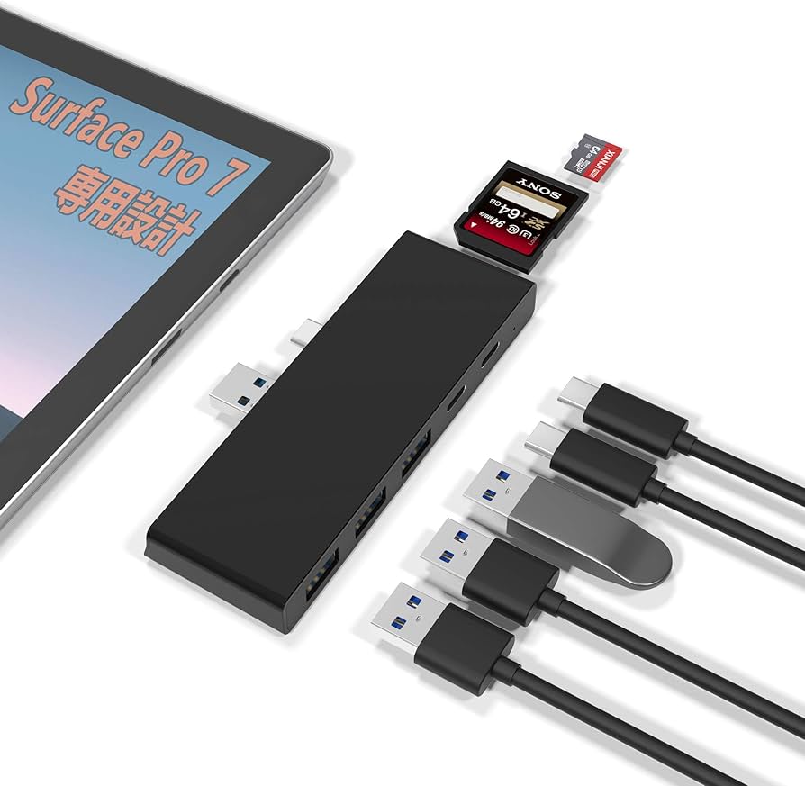 Amazon | Surface Pro 7 USB 3.0 ハブ Arkidyn 10Gbps全機能type-C