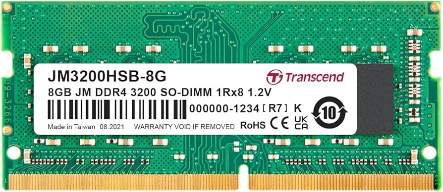 Transcend 8GB JM DDR4 3200 SO-DIMM 1Rx8 1Gx8 CL22 1.2V : Amazon.ca