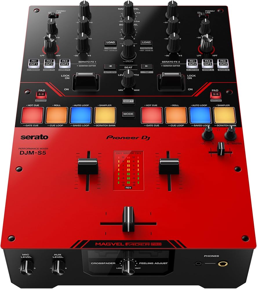 Amazon.com: Pioneer DJ DJM-S5 2-channel Mixer for Serato DJ,Red