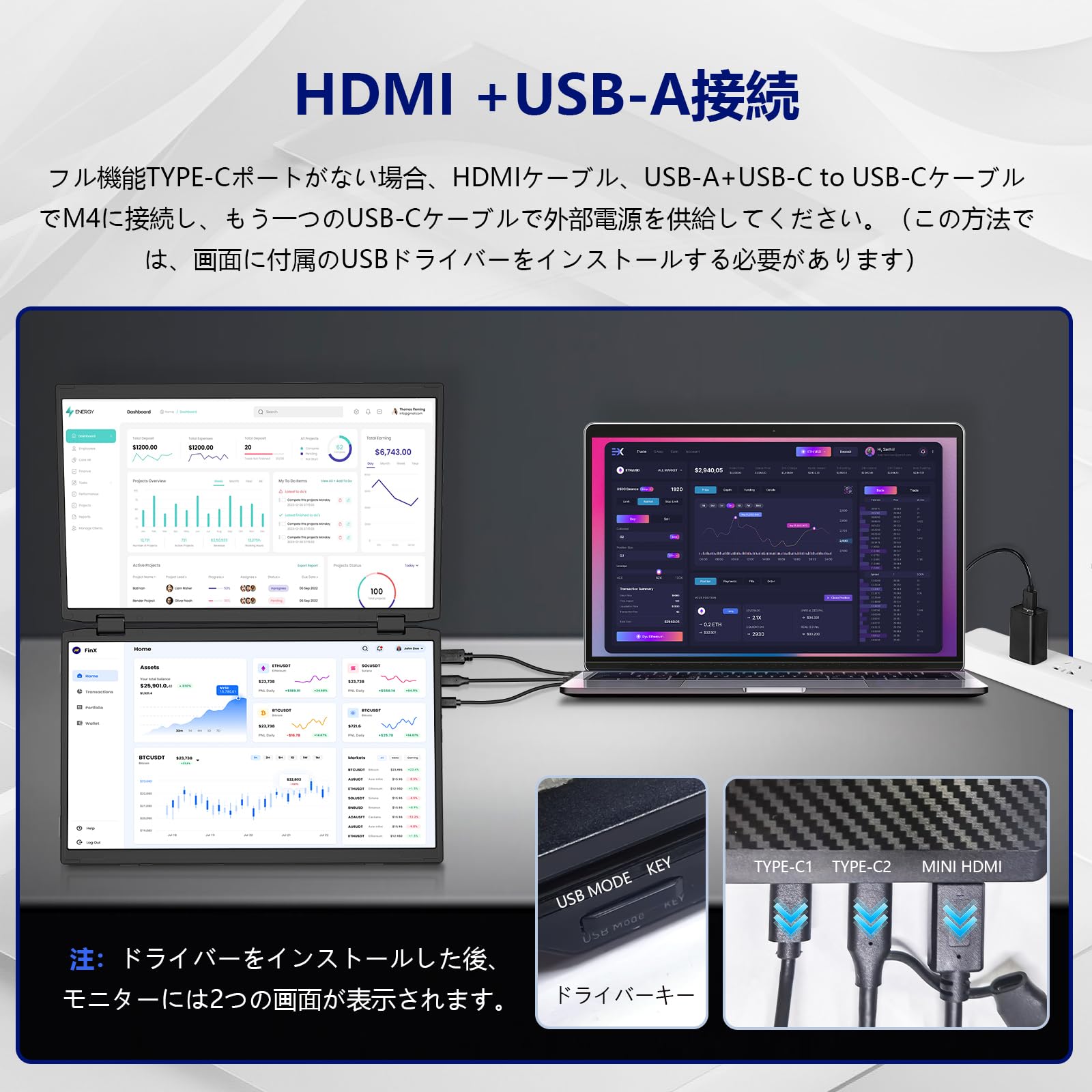 Amazon.co.jp: LivElect デュアルディスプレイ 15.6イン 2画面モバイル