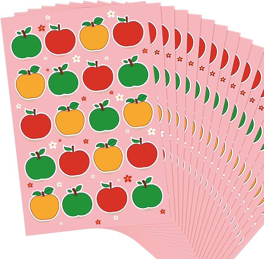 Amazon.co.jp: 800枚 りんごステッカー マルチカラー りんごの形
