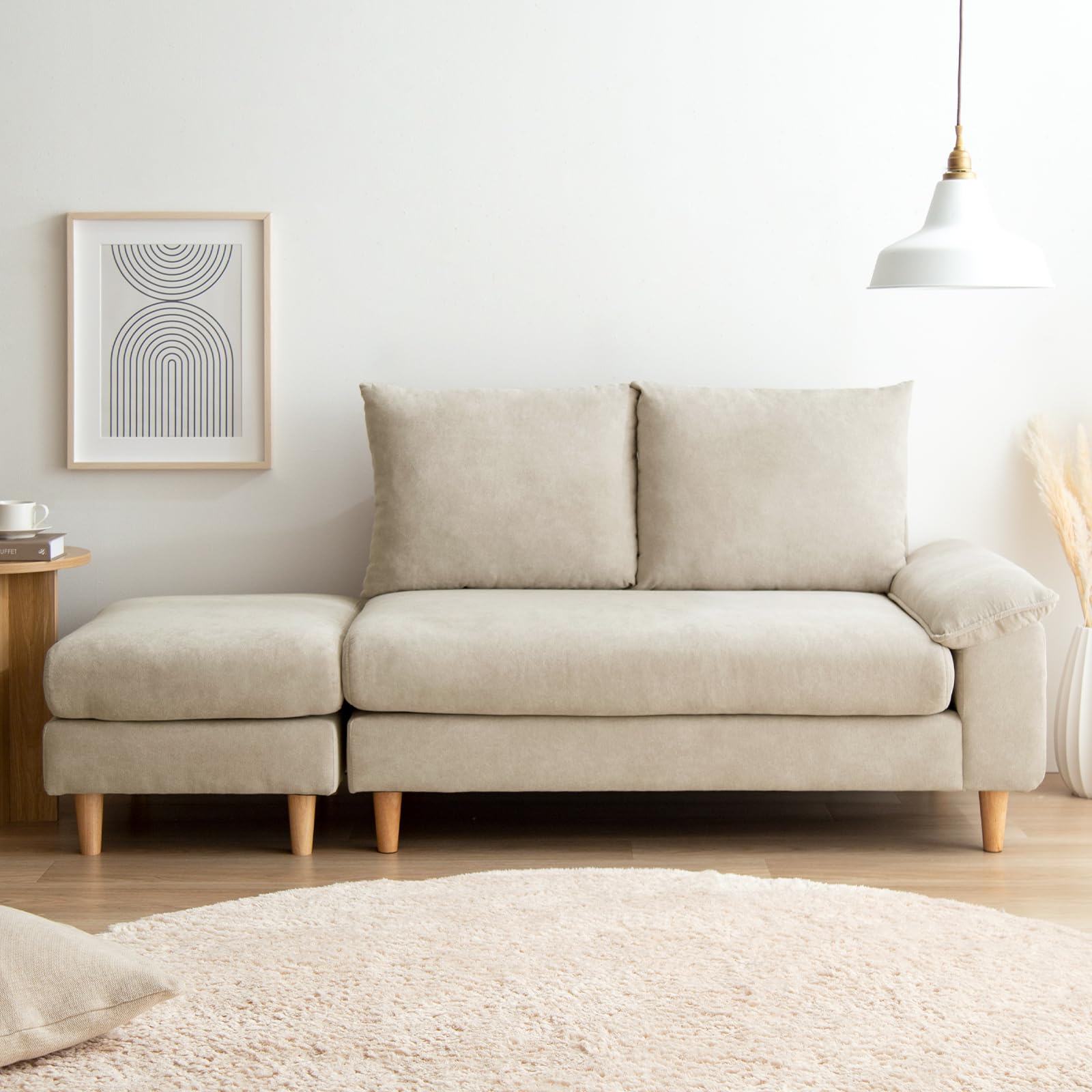 Amazon｜家具350 2人掛け ソファー オットマン付き セット コンパクト