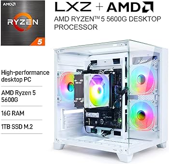 Amazon.com: LXZ Desktop Computer AMD Ryzen 5 5600G 6 core 3.9GHz