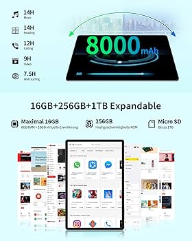 ODEA Tablet 11 Inch Android 14 Tablets, S11 Tablet 16GB + 256GB