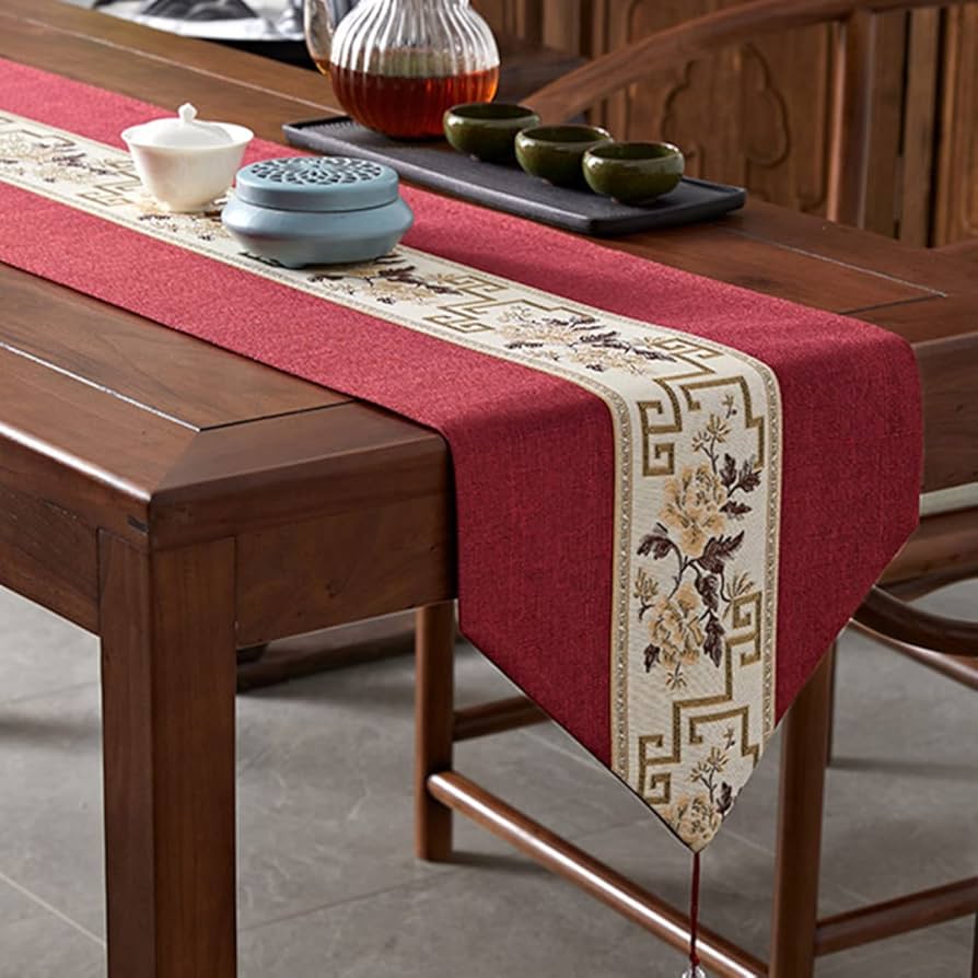 Amazon｜テーブルセンター テーブル ランナー C赤 織り 5サイズ