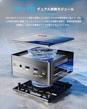 Amazon.co.jp: AOOSTAR ミニPC GEM10 Ryzen7 7840HS+780M搭載
