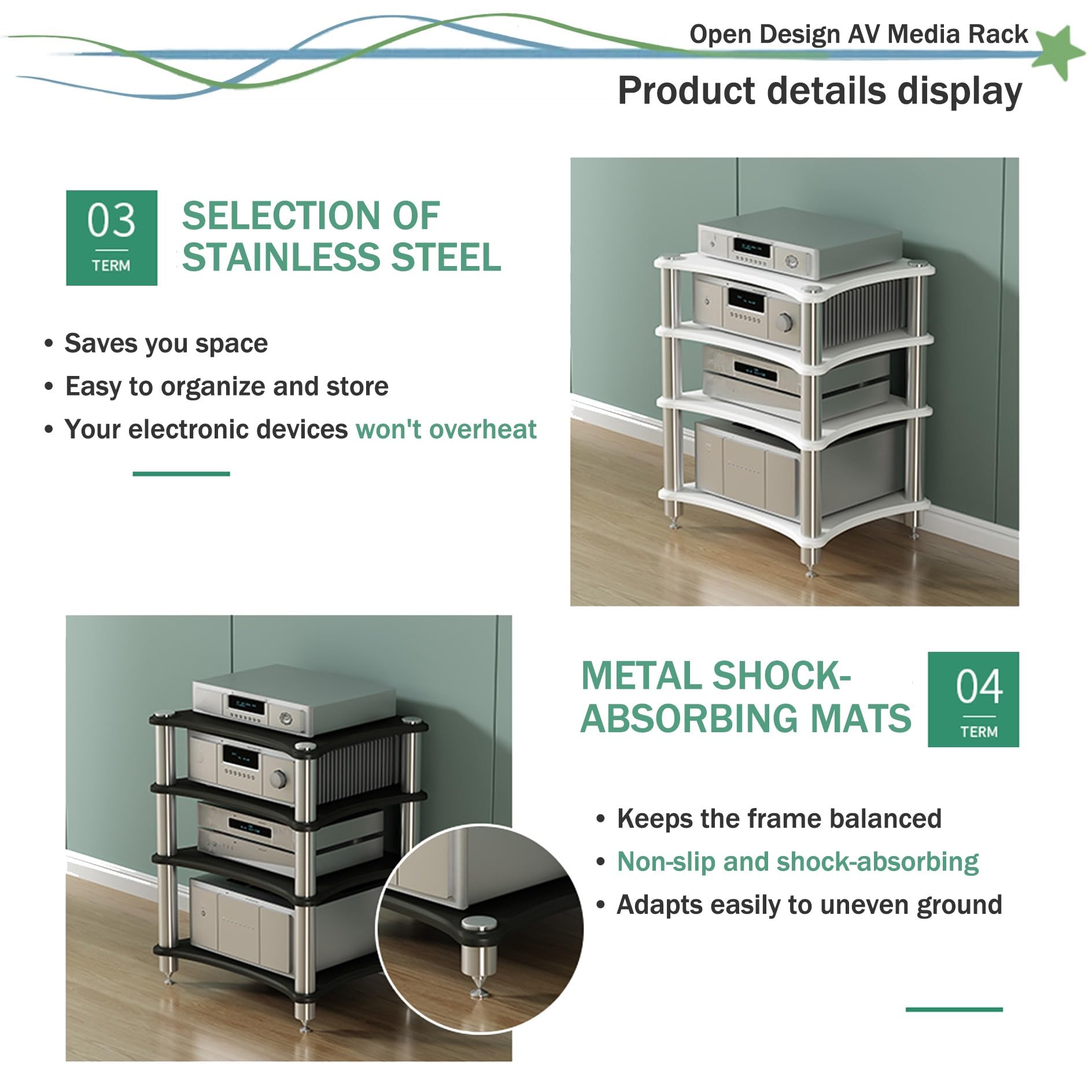 Amazon.co.jp: オーディオラック 1/2/3/4段 レコード棚レコードラック