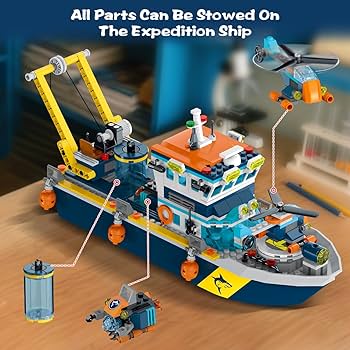 Amazon.com: HiWEEGO City Floatable Boat Building Set with LED