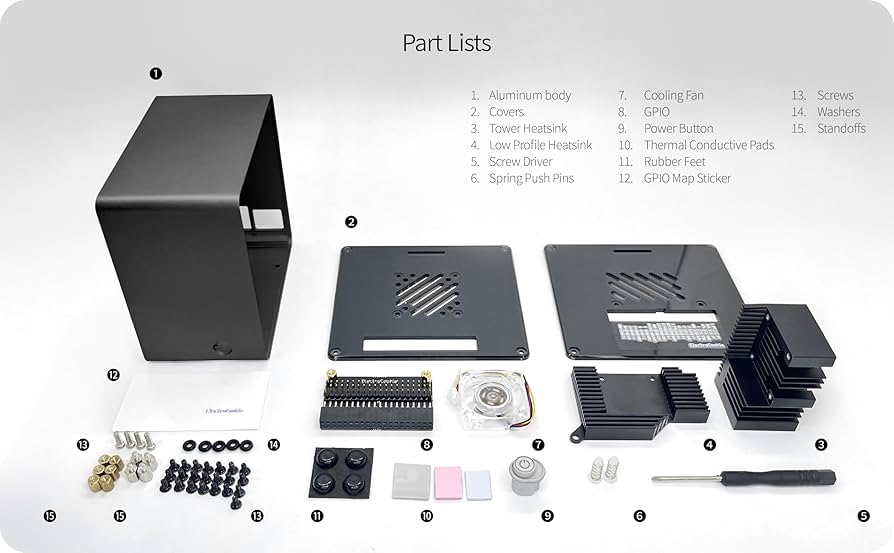 Amazon.co.jp: ElectroCookie Raspberry Pi 5ケース アルミミニタワー
