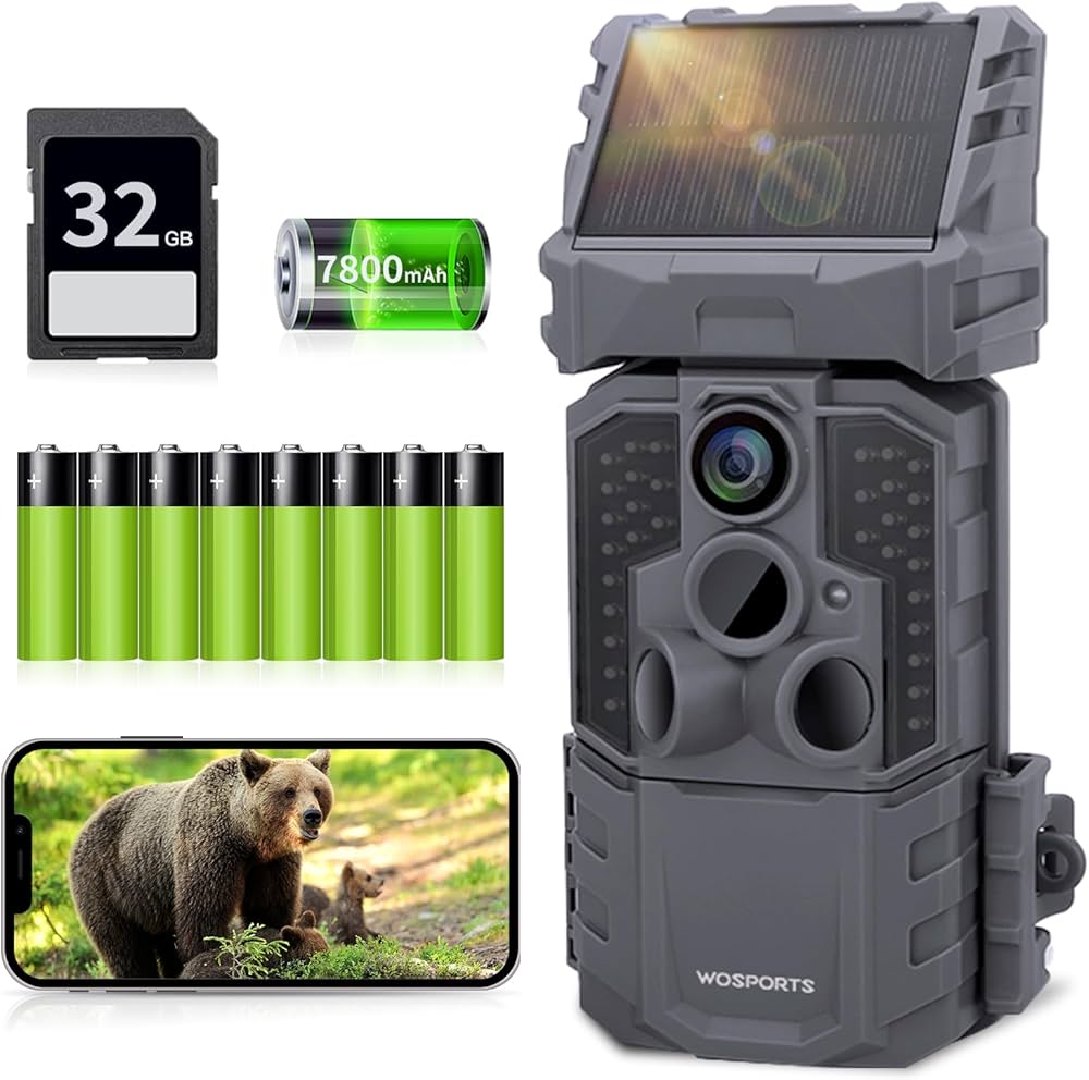 Amazon.co.jp: Wosports 2025最新型 4K トレイルカメラ ソーラー WIFI