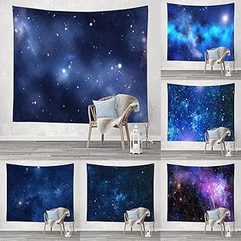 Amazon｜[LJKI] 壁掛け 布ポスター カラー 100*150cmB 夜空 美しい満月