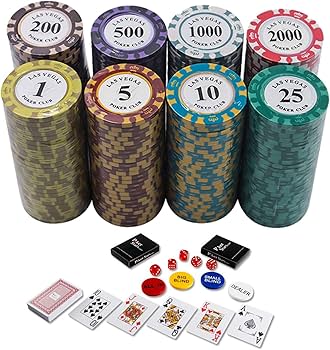 Amazon | Shengshou ポーカーチップ ゲーム用 8種類 カジノチップ 200