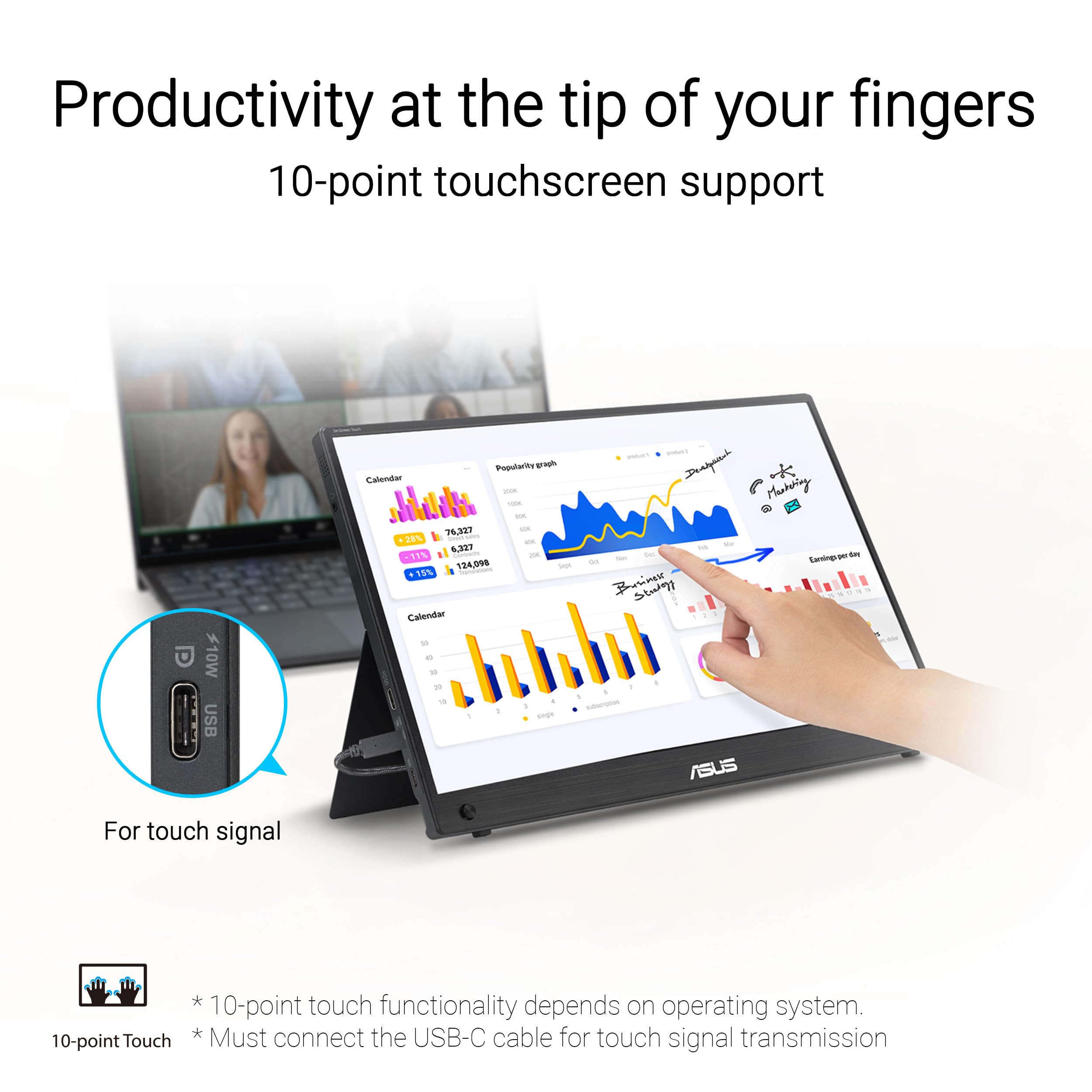 Amazon.co.jp: ASUS ポータブルモニター ZenScreen Touch MB16AMTR