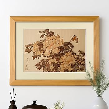 Amazon.co.jp: KINOWA 「牡丹に蝶」 木はり絵 オリジナル キット