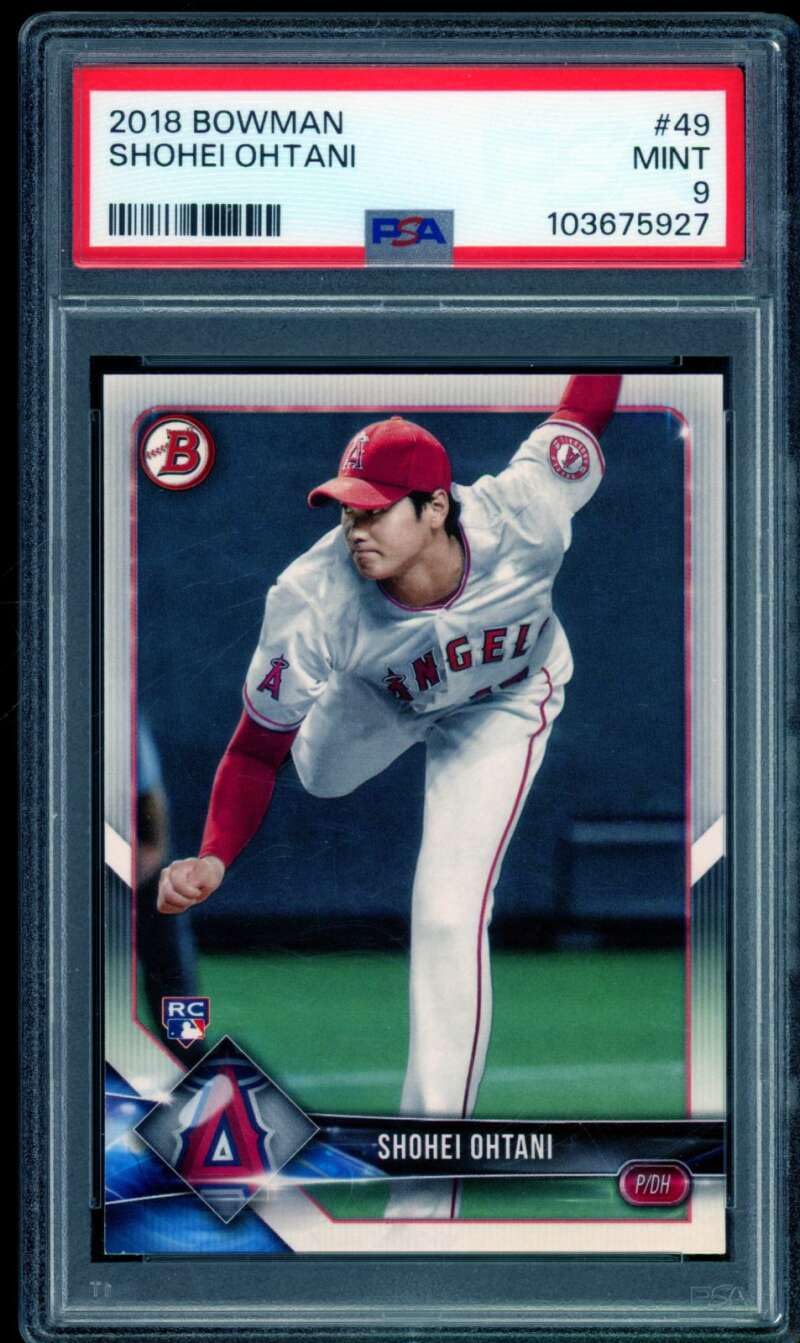 Amazon.com: Shohei Ohtani Rookie Card 2018 Bowman #49 PSA 9