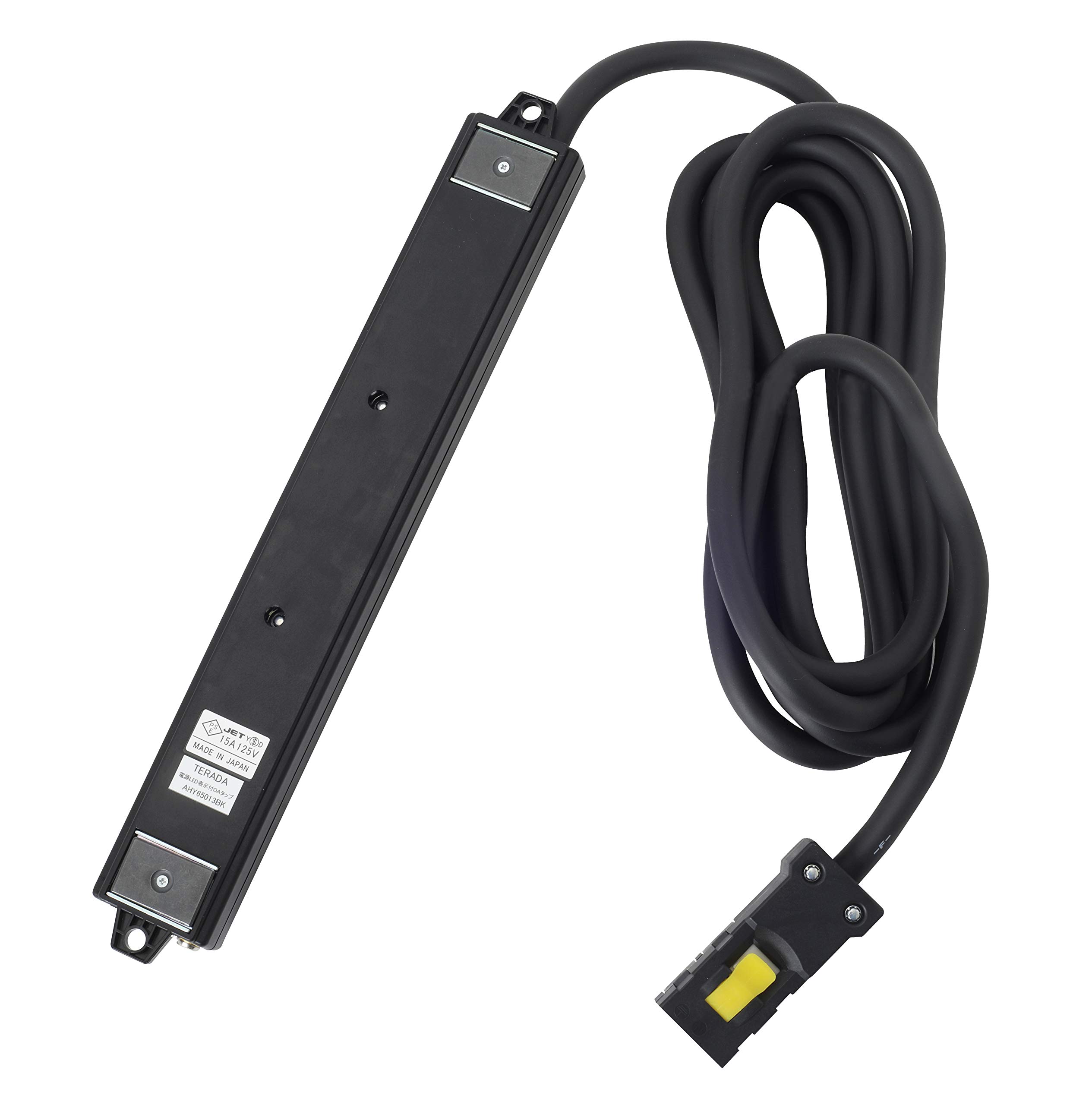 Amazon.co.jp: TERADA ハーネスOAタップ 黒 6口3m 接地2P抜止