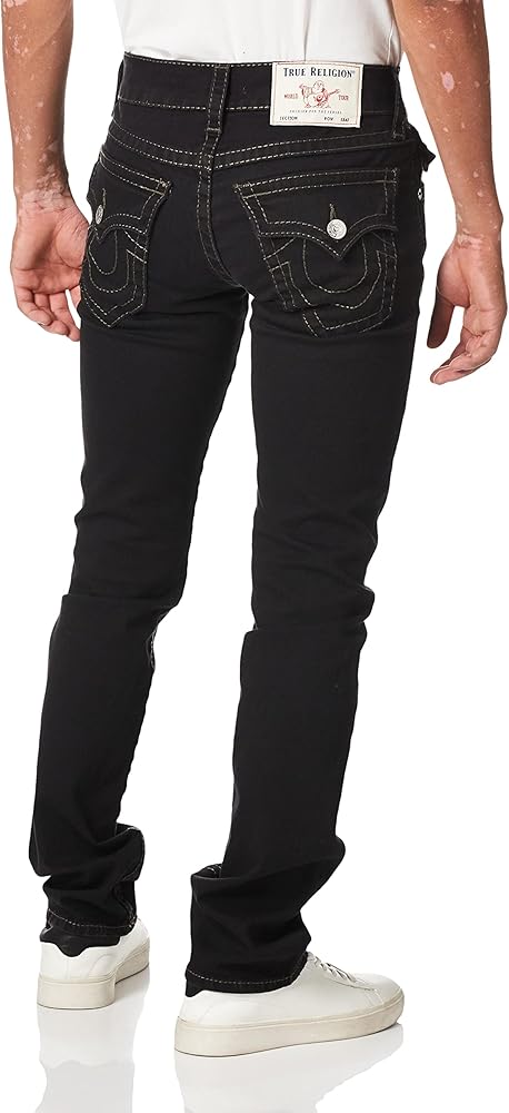 True Religion Men's Ricky Big T Straight Leg Jean with Back Flap