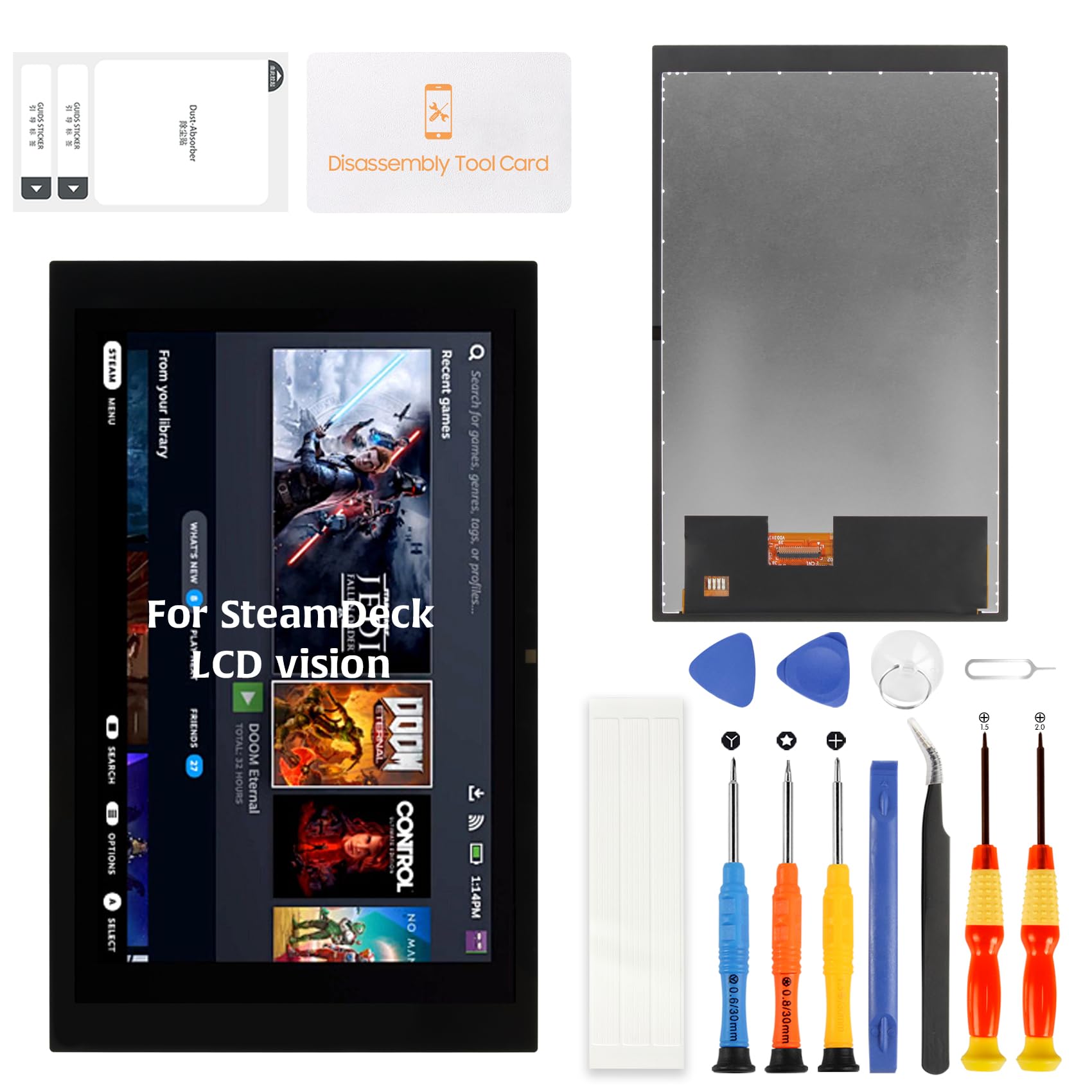 Amazon.co.jp: SRJTEK For Steam Deck LCDモデル交換用ディスプレイ 7